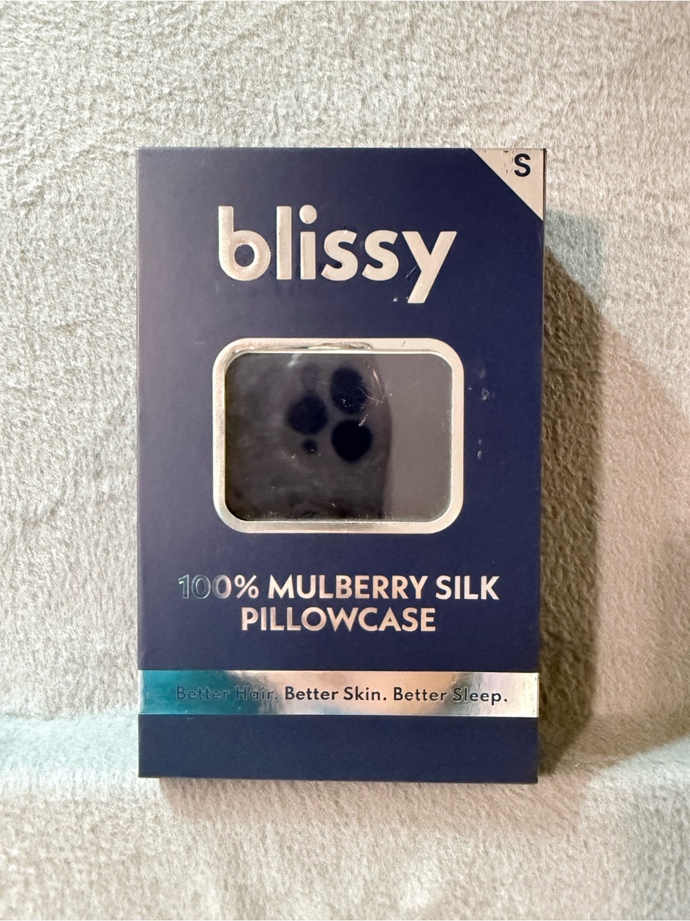 Blissy - 100% Mulberry Silk Pillowcase - Navy Blue - Standard and King